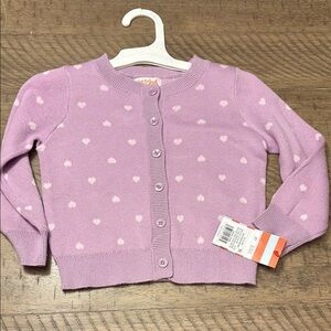 Girls' Purple Polka Dot Cardigan
